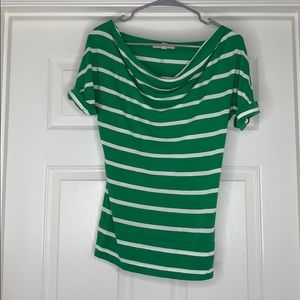 Banana republic XS green striped tee